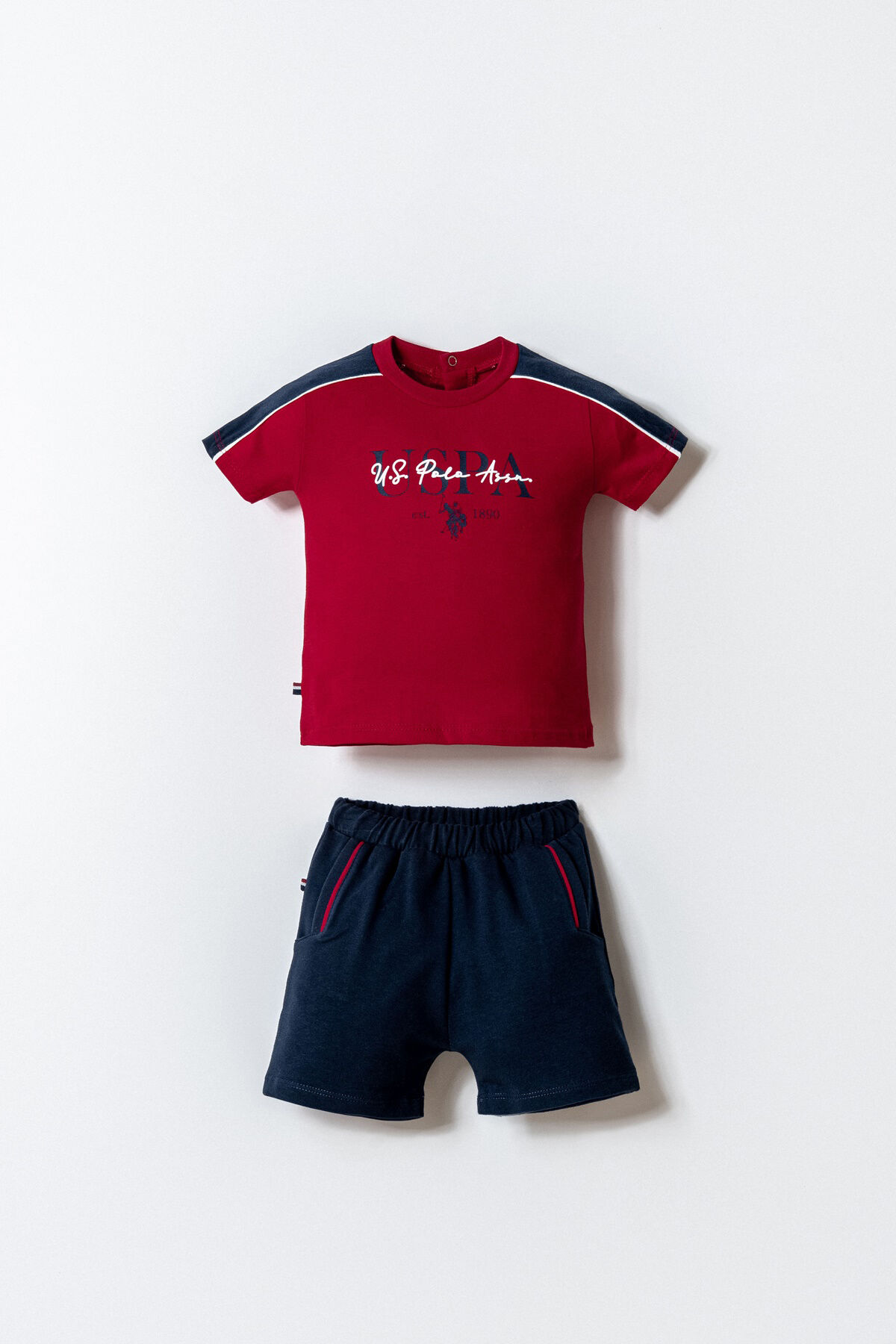 U.S. Polo Assn. Erkek Bebek Kırmızı Şort Takım