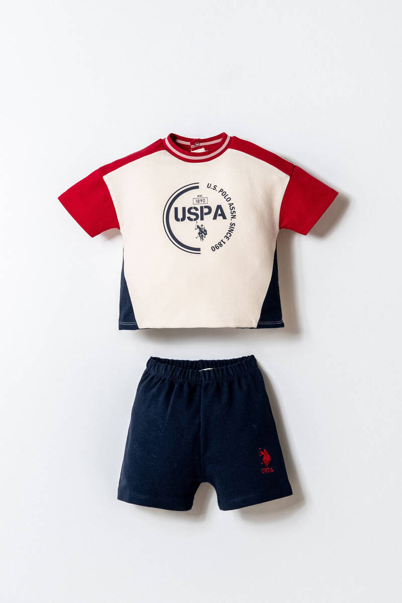 U.S. Polo Assn. Erkek Bebek Kırmızı Şort Takım