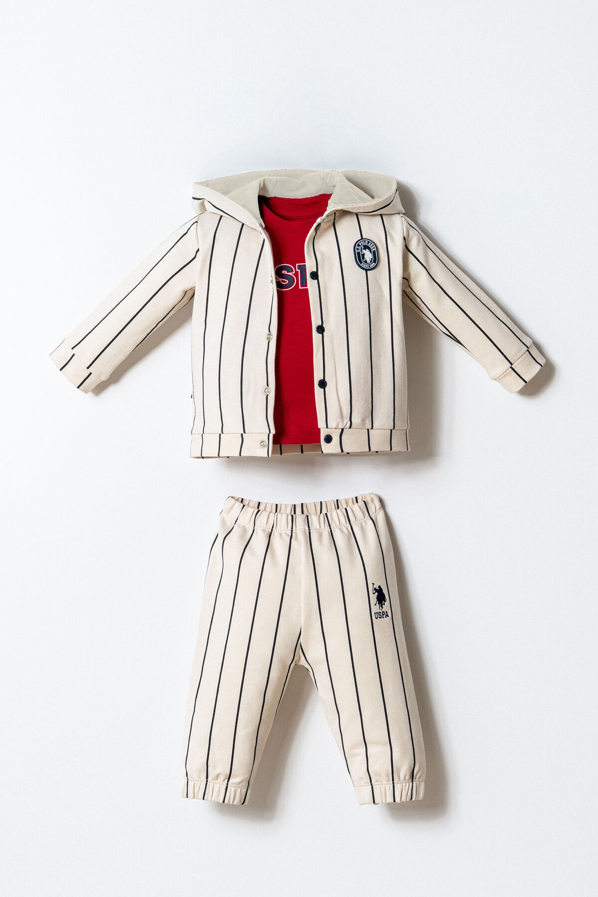 U.S. Polo Assn. Erkek Bebek Kırmızı 3'Lü Takım