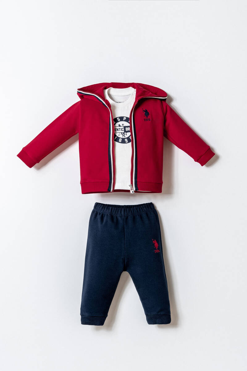 U.S. Polo Assn. Erkek Bebek Kırmızı 3'Lü Takım