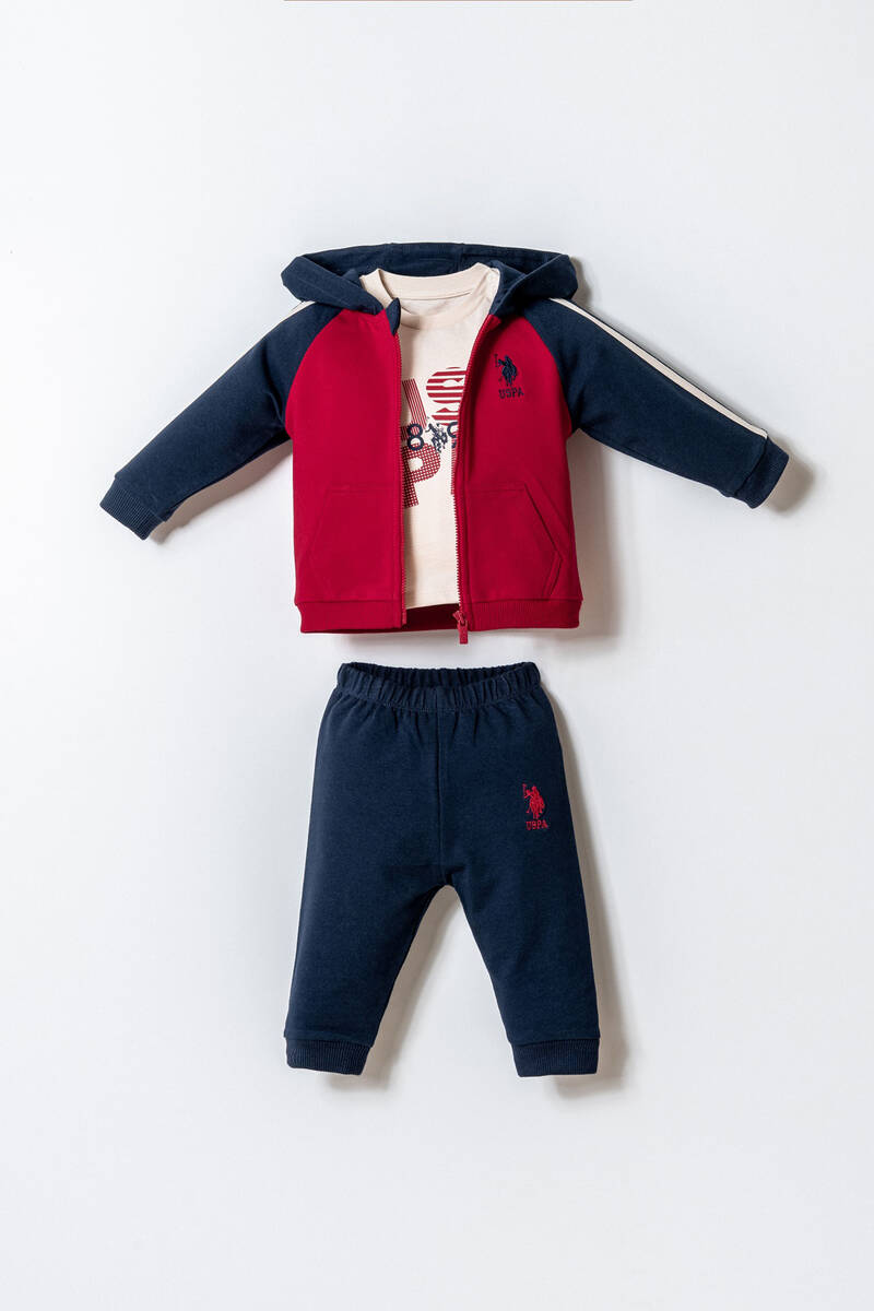 U.S. Polo Assn. Erkek Bebek Kırmızı 3'Lü Takım
