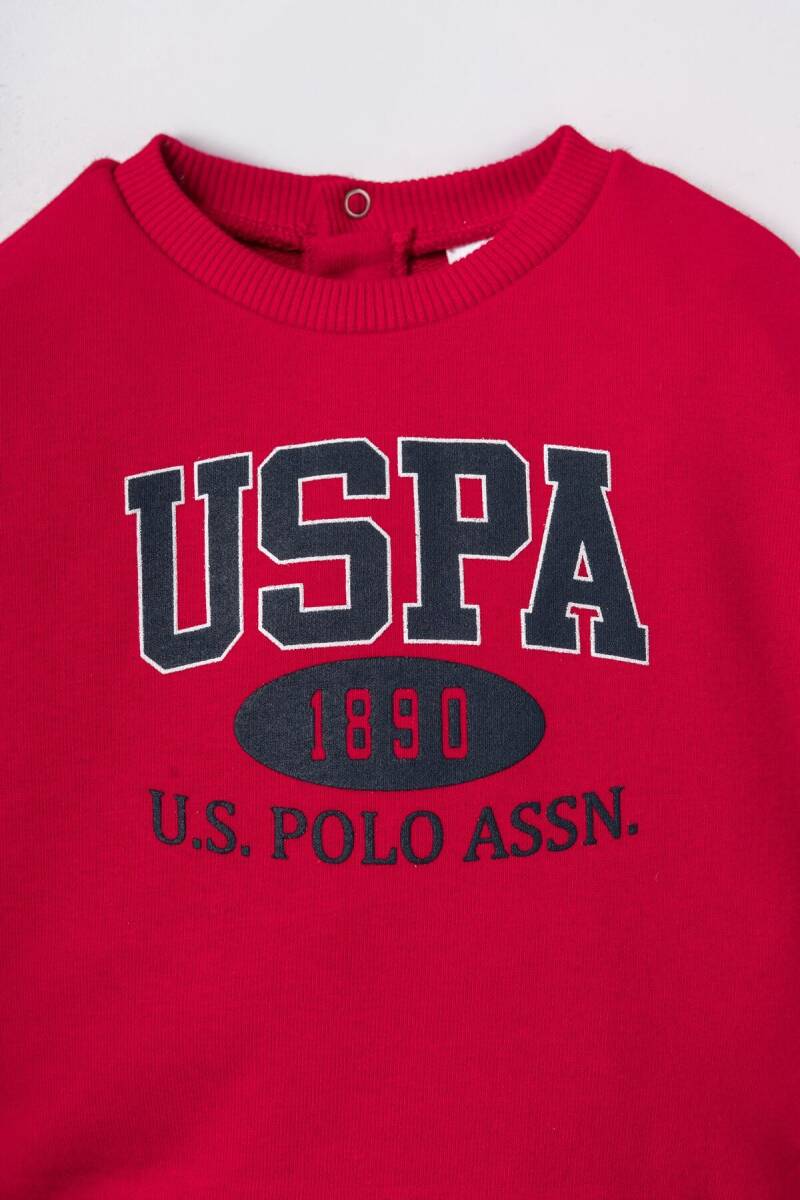 U.S. Polo Assn. Erkek Bebek Kırmızı Uzun Kol Pijama Takım USB3190-C-V2 - 2