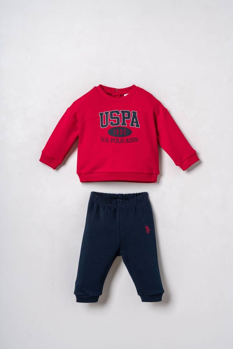 U.S. Polo Assn. Erkek Bebek Kırmızı Uzun Kol Pijama Takım USB3190-C-V2 - 1