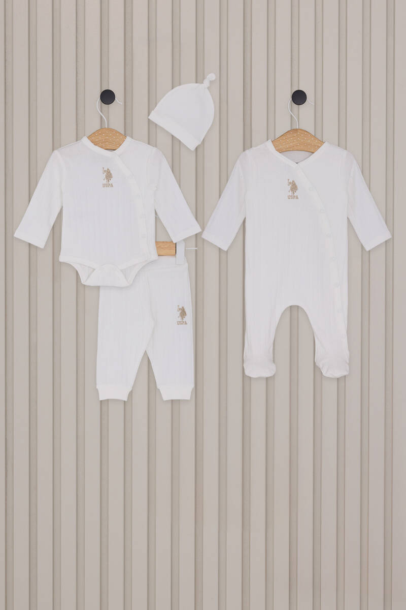 U.S. Polo Assn. Erkek Bebek Beyaz 4'lü Bebek Takım