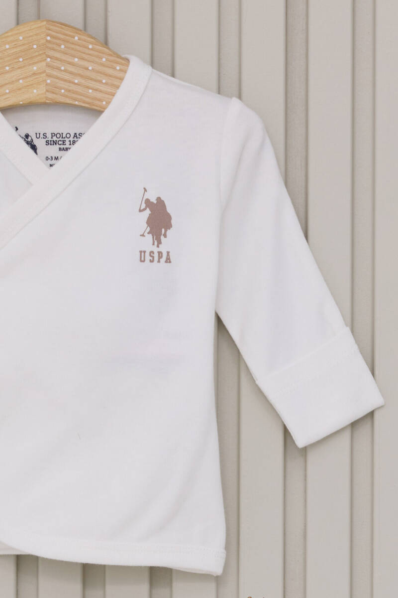 U.S. Polo Assn. Erkek Bebek Pamuklu Bisiklet Yaka Pigment Baskılı Kışlık Regular Fit Beyaz Hastane Çıkışı USB2017-C-V1 - 2