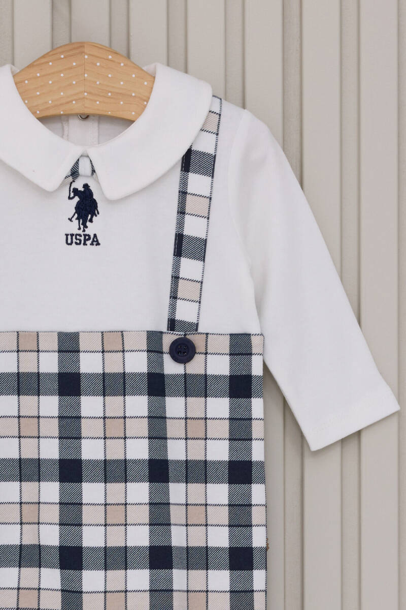 U.S. Polo Assn. Erkek Bebek Bebe Yaka Pigment Baskılı Kışlık Regular Fit Beyaz Tulum USB2058-C-V1 - 2