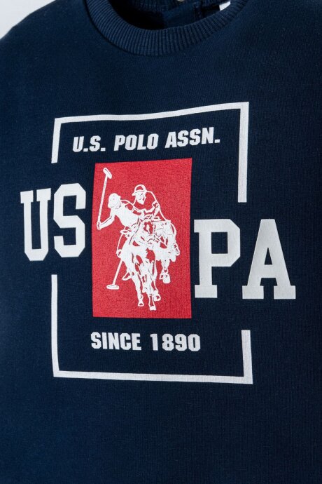 U.S. Polo Assn. Erkek Bebek Bisiklet Yaka Nakışlı Yazlık Regular Fit Lacivert Bebek Takımı USB2868-C-V1 (1)