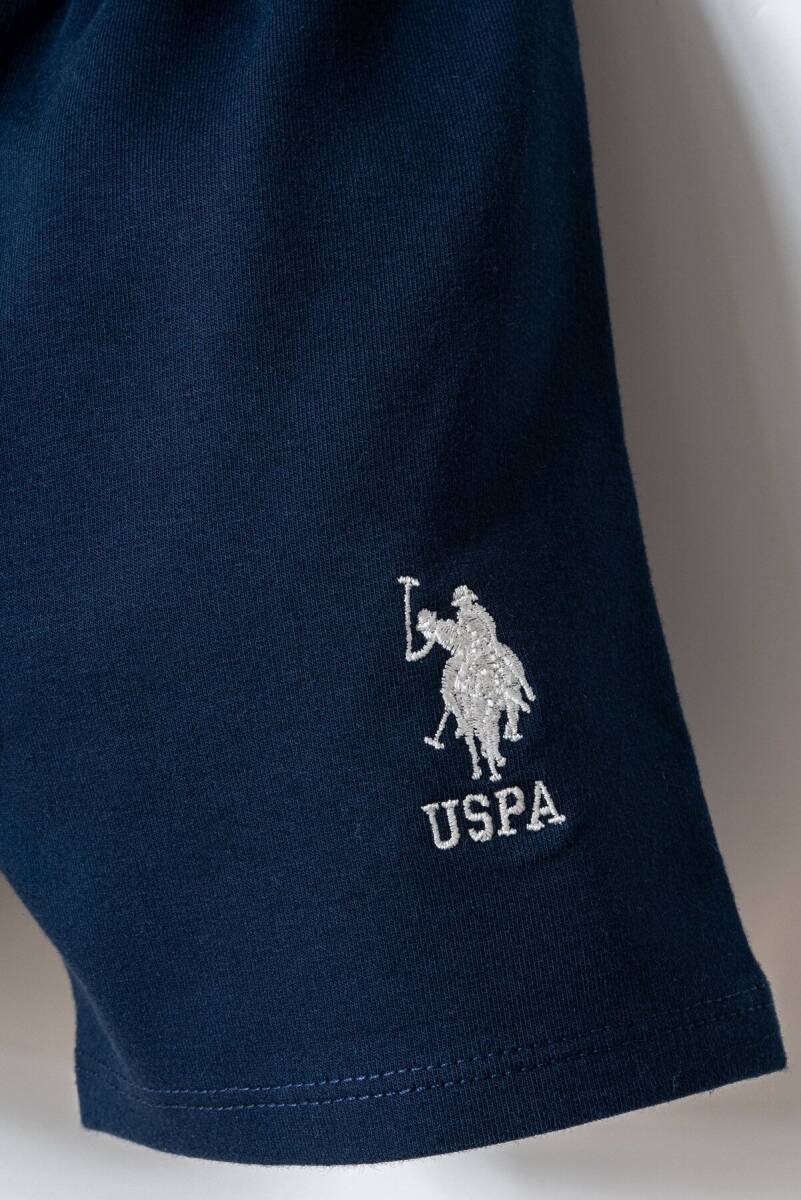 U.S. Polo Assn. Erkek Bebek Pamuklu Bisiklet Yaka Nakışlı Yazlık Regular Fit Lacivert Bebek Takımı USB2868-C-V1 - 5