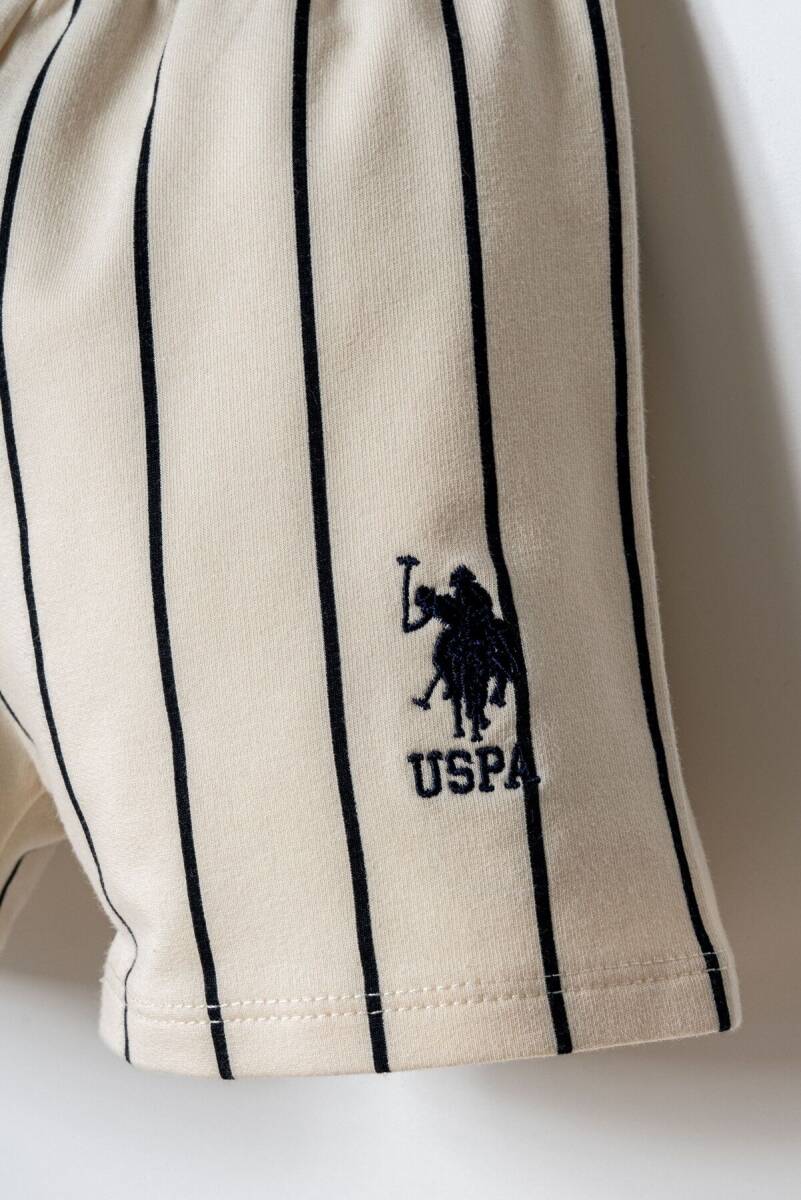 U.S. Polo Assn. Erkek Bebek %100 Pamuk Bisiklet Yaka Nakışlı Yazlık Regular Fit Lacivert Bebek Takımı USB2869-C-V1 - 3