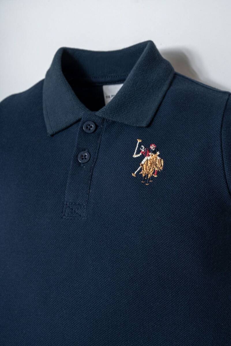 U.S. Polo Assn. Erkek Bebek Polo Yaka Nakışlı Yazlık Regular Fit Lacivert Bebek Takımı USB2885-C-V2 - 2