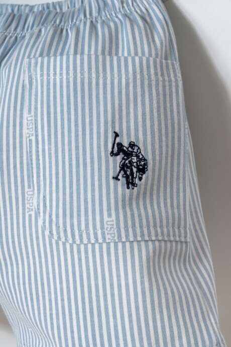 U.S. Polo Assn. Erkek Bebek %100 Pamuk Bisiklet Yaka Nakışlı Yazlık Regular Fit Lacivert Bebek Takımı USB2897-C-V1 - 3