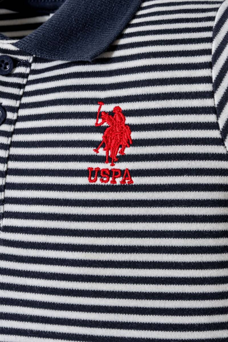 U.S. Polo Assn. Erkek Bebek %100 Pamuk Polo Yaka Nakışlı Yazlık Regular Fit Lacivert Bebek Takımı USB2907-C-V1 - 2