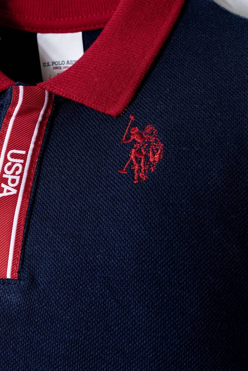 U.S. Polo Assn. Erkek Bebek %100 Pamuk Polo Yaka Nakışlı Yazlık Regular Fit Lacivert Bebek Takımı USB2915-C-V3 - 2