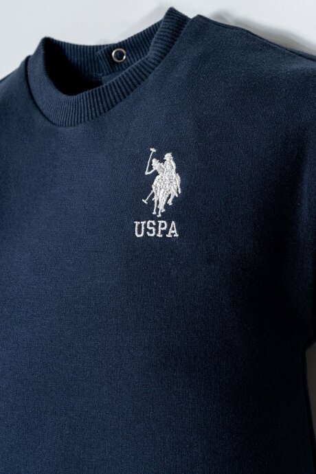 U.S. Polo Assn. Erkek Bebek Bisiklet Yaka Nakışlı Yazlık Regular Fit Lacivert Bebek Takımı USB2916-C-V1 (1)