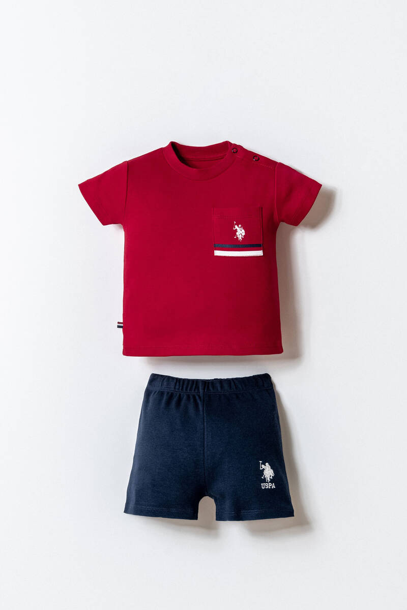 U.S. Polo Assn. Erkek Bebek Kırmızı Şort Takım