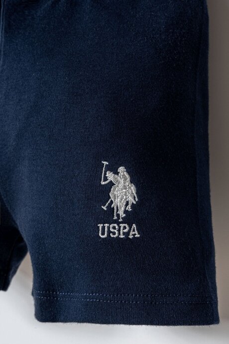 U.S. Polo Assn. Erkek Bebek %100 Pamuk Bisiklet Yaka Nakışlı Yazlık Regular Fit Kırmızı Bebek Takımı USB2867-C-V2 - 5