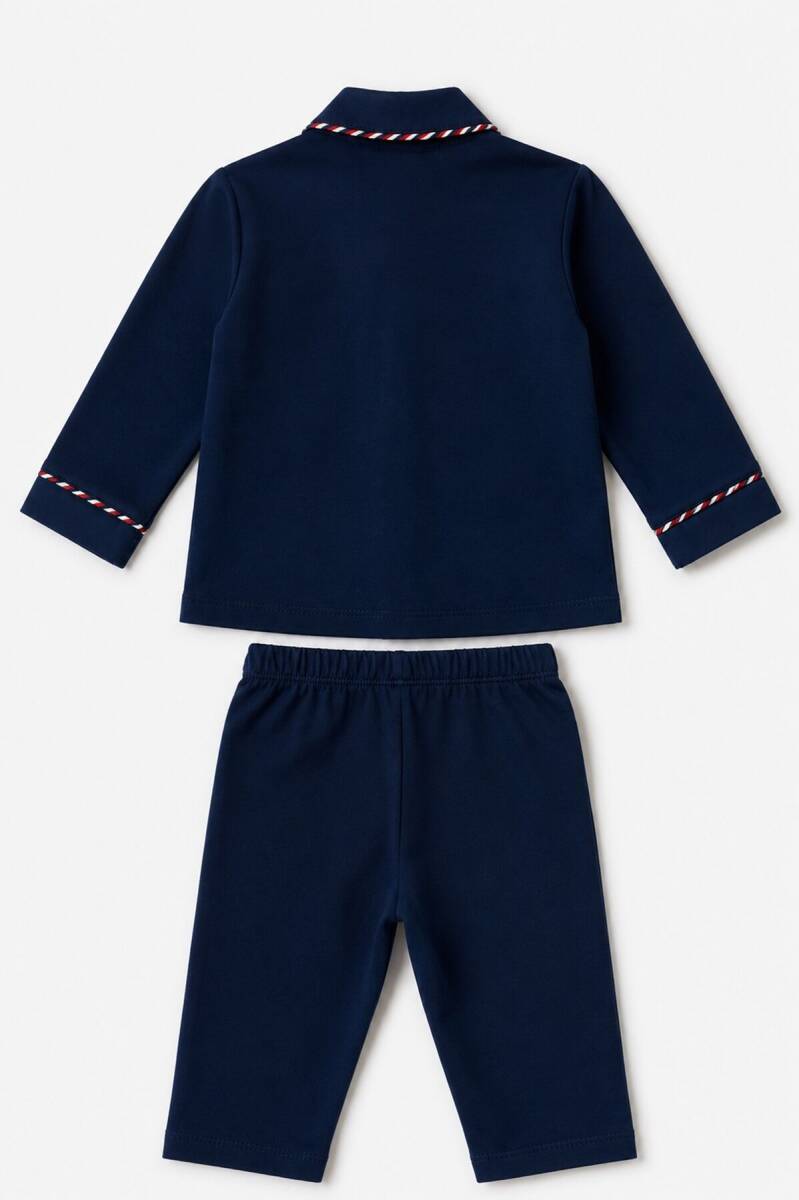 U.S. Polo Assn. Erkek Bebek %100 Pamuk Lacivert Gömlek Pijama Takımı USB3198-C-V1 - 3