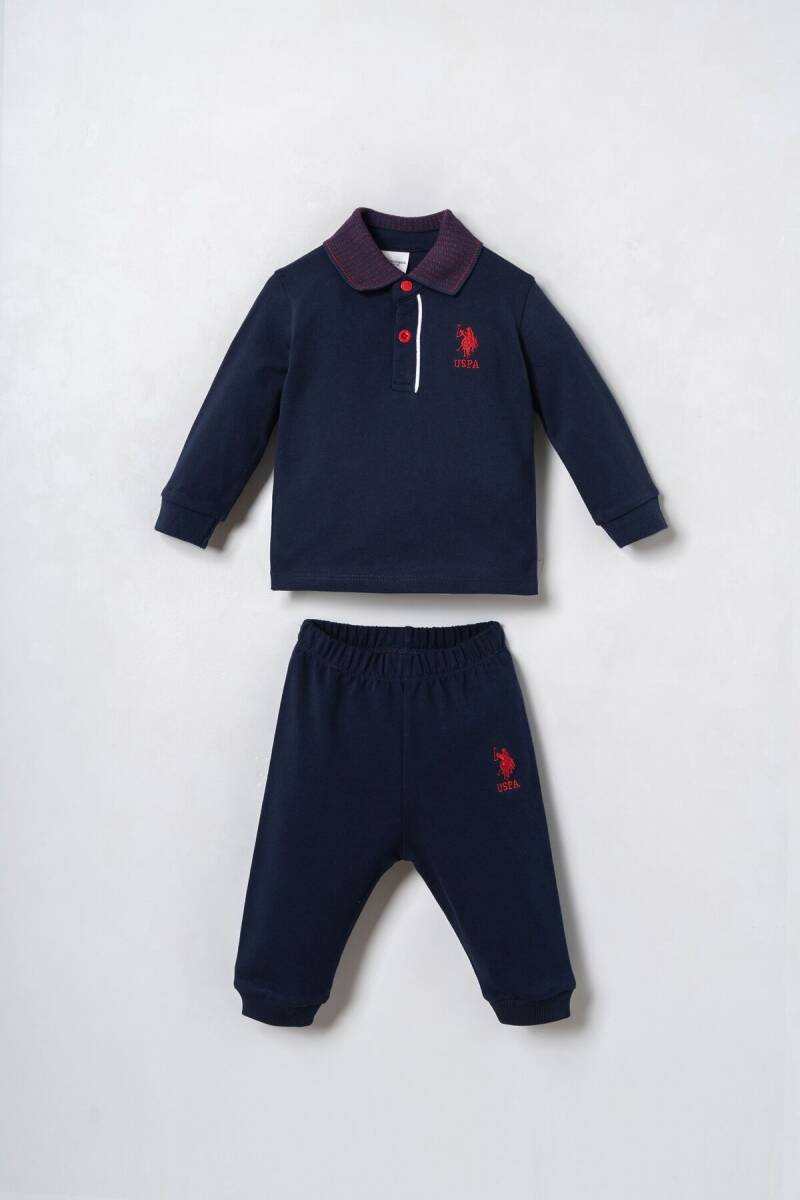 U.S. Polo Assn. Erkek Bebek %100 Pamuk Lacivert Uzun Kol Pijama Takım USB3195-C-V1 - 1