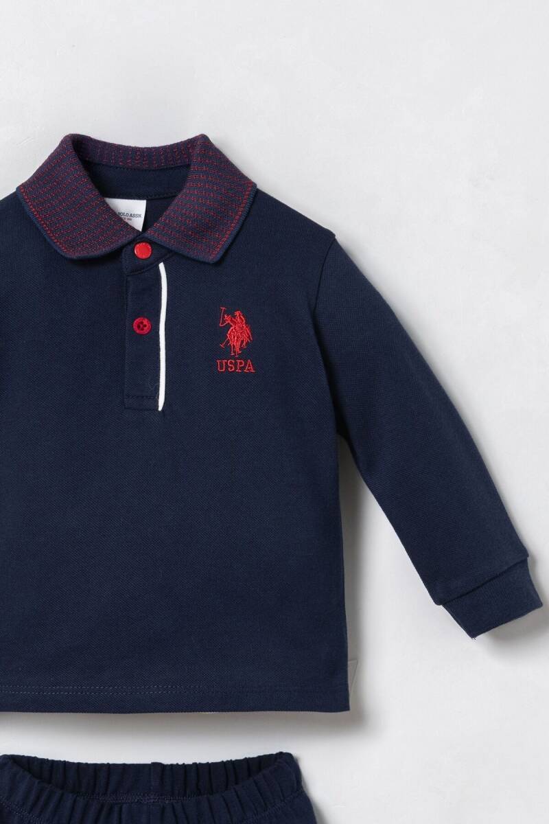 U.S. Polo Assn. Erkek Bebek %100 Pamuk Lacivert Uzun Kol Pijama Takım USB3195-C-V1 - 2