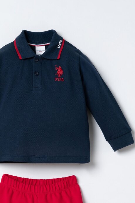 U.S. Polo Assn. Erkek Bebek %100 Pamuk Lacivert Uzun Kol Pijama Takım USB3196-C-V2 - 2