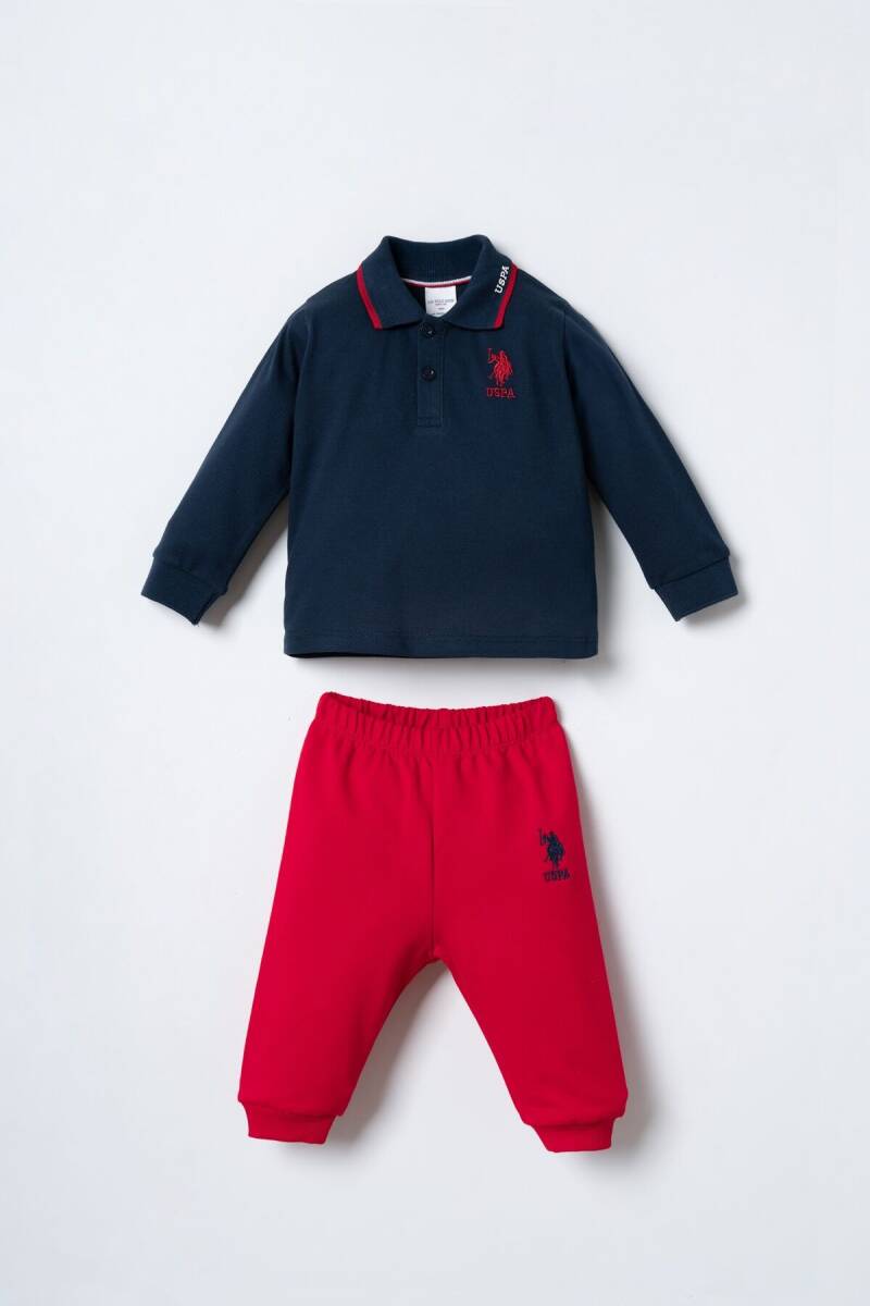 U.S. Polo Assn. Erkek Bebek %100 Pamuk Lacivert Uzun Kol Pijama Takım USB3196-C-V2 - 1