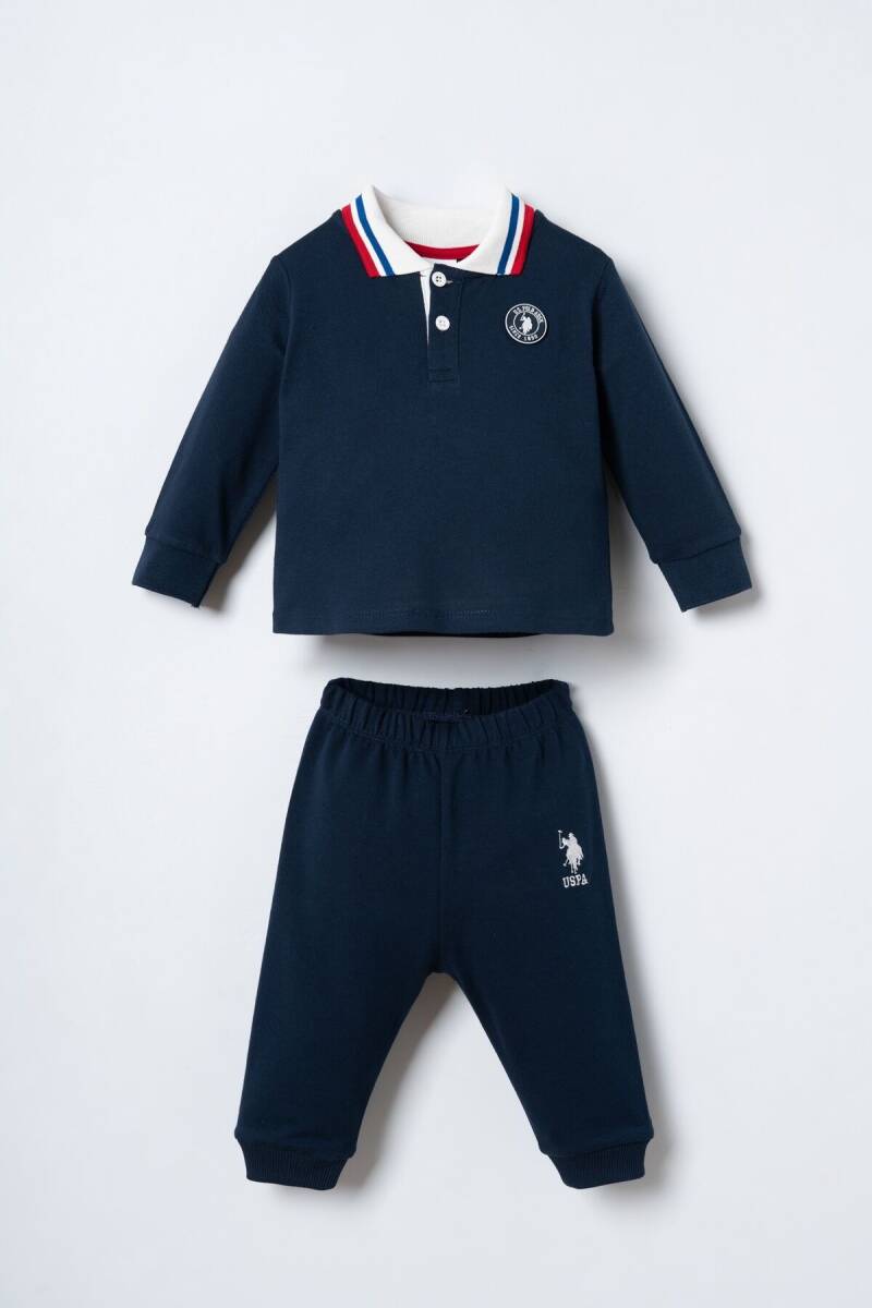 U.S. Polo Assn. Erkek Bebek %100 Pamuk Lacivert Uzun Kol Pijama Takım USB3197-C-V1 - 1