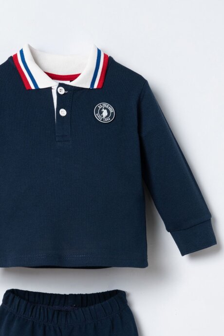 U.S. Polo Assn. Erkek Bebek %100 Pamuk Lacivert Uzun Kol Pijama Takım USB3197-C-V1 - 2