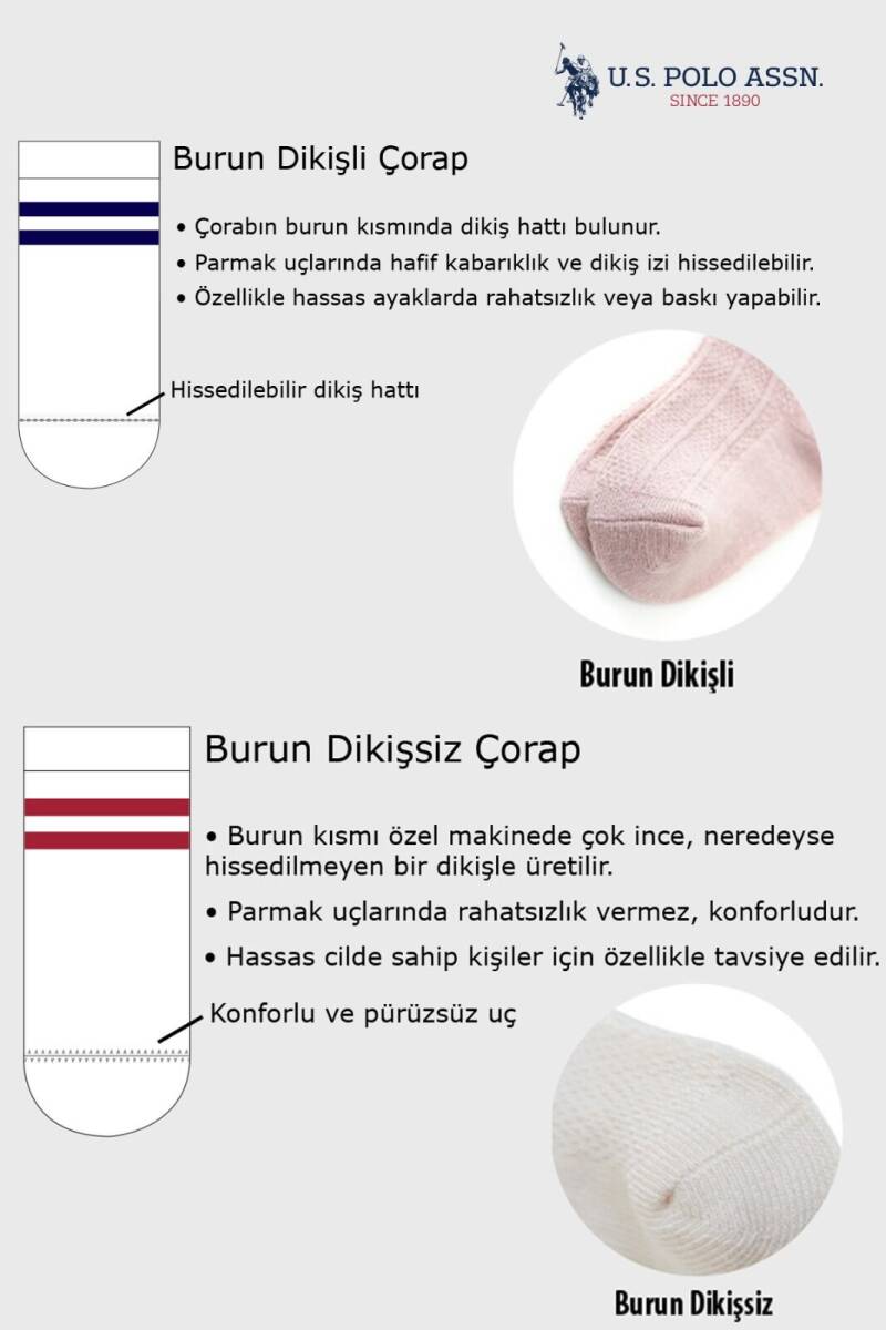 U.S. Polo Assn. Erkek Bebek Baskısız Kışlık Regular Fit Kahverengi Çorap USB2200-C-V1 - 2