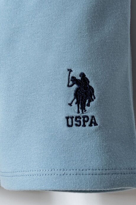 U.S. Polo Assn. Erkek Bebek Pamuklu Bisiklet Yaka Nakışlı Yazlık Regular Fit Mavi Bebek Takımı USB2868-C-V2 - 3