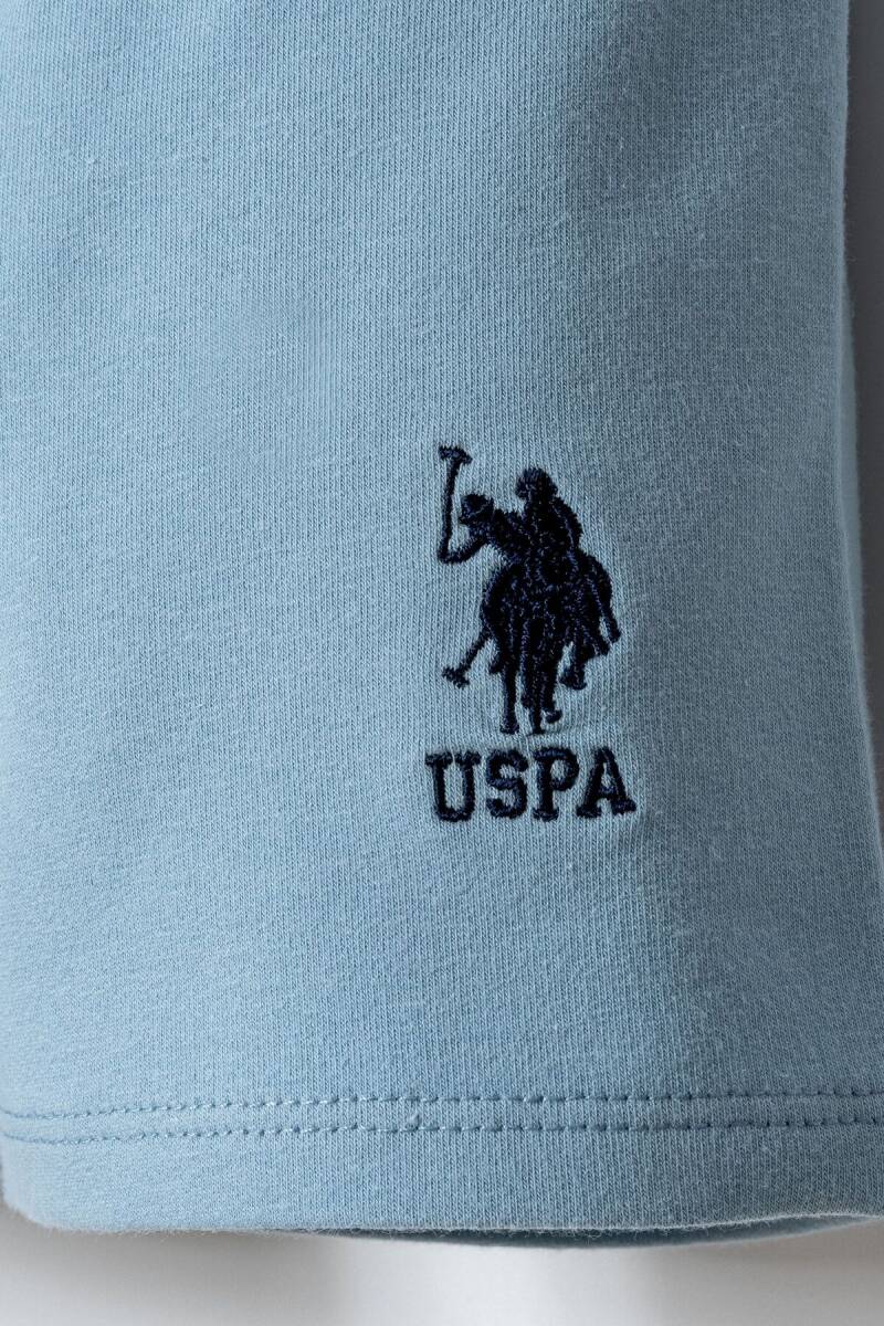 U.S. Polo Assn. Erkek Bebek Pamuklu Bisiklet Yaka Nakışlı Yazlık Regular Fit Mavi Bebek Takımı USB2868-C-V2 - 3