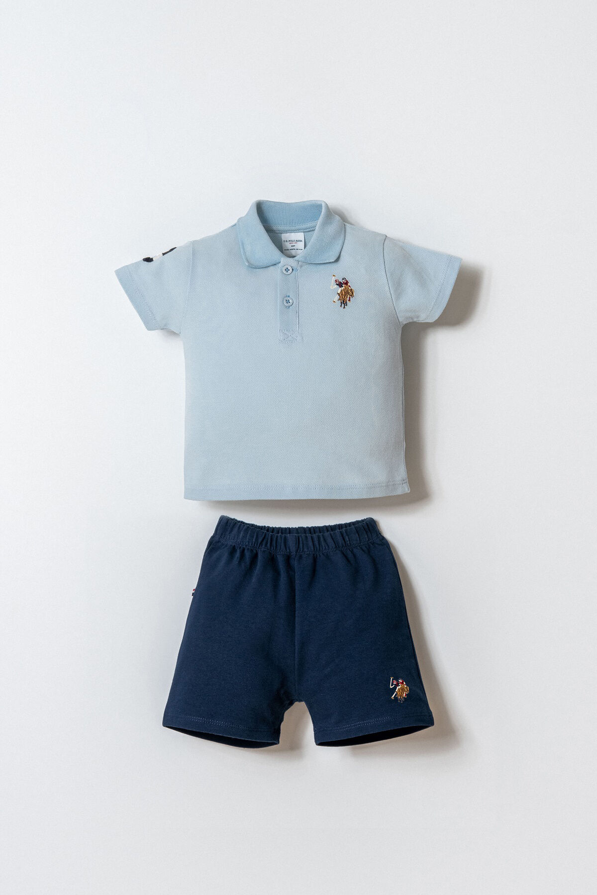 U.S. Polo Assn. Erkek Bebek Mavi Şort Takım