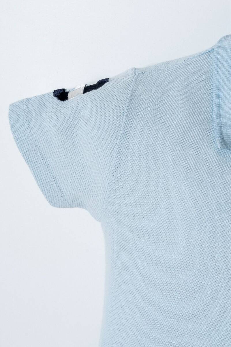 U.S. Polo Assn. Erkek Bebek %100 Pamuk Polo Yaka Nakışlı Yazlık Regular Fit Mavi Bebek Takımı USB2885-C-V4 - 3