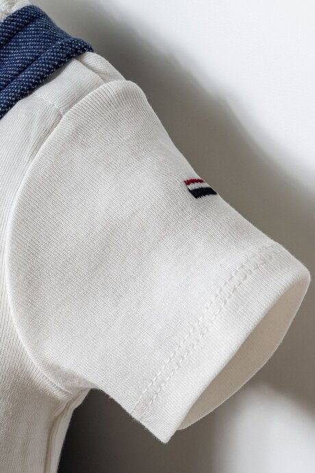 U.S. Polo Assn. Erkek Bebek Pamuklu Bisiklet Yaka Nakışlı Yazlık Regular Fit Mavi Bebek Takımı USB2891-C-V1 - 3