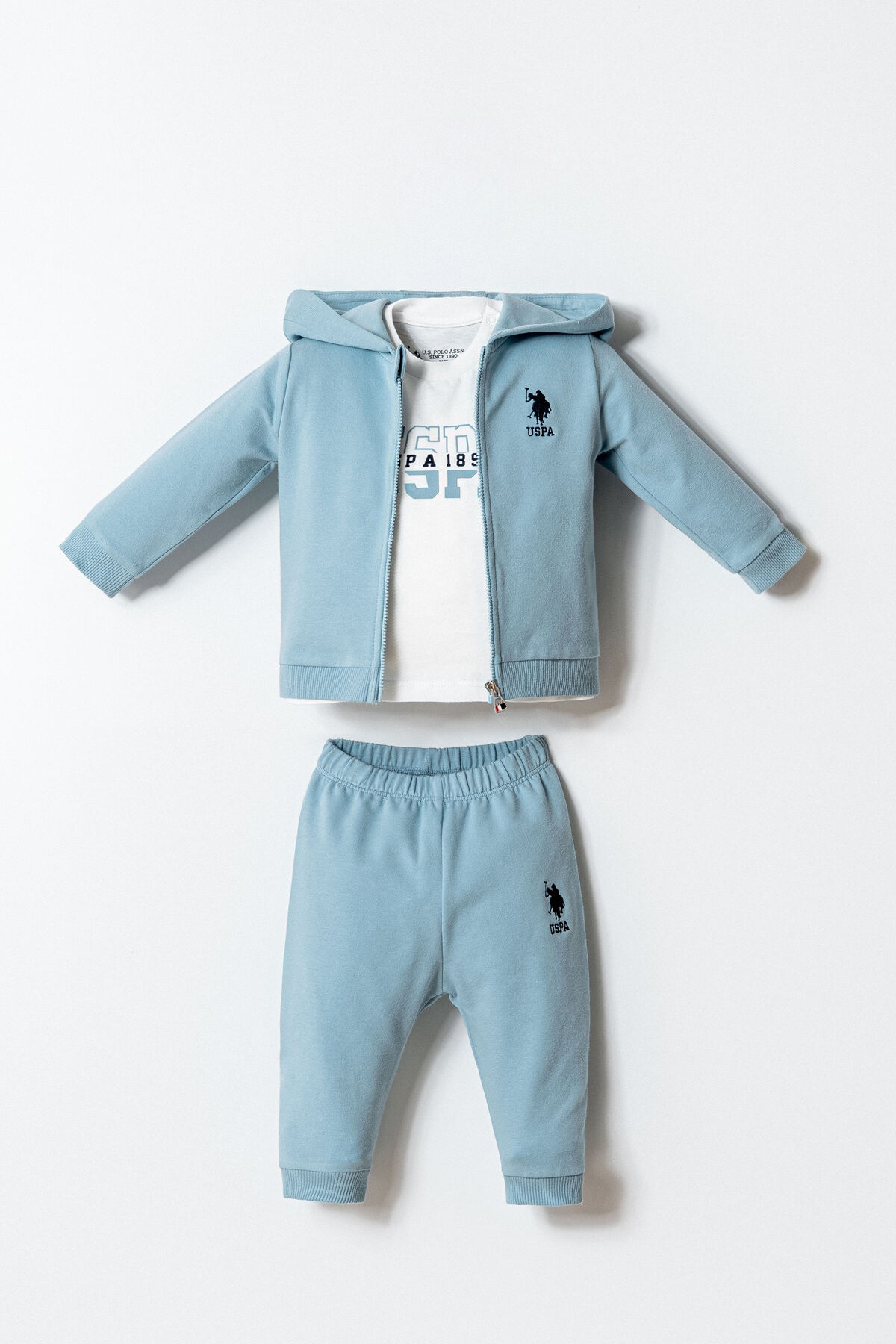 U.S. Polo Assn. Erkek Bebek Mavi 3'Lü Takım