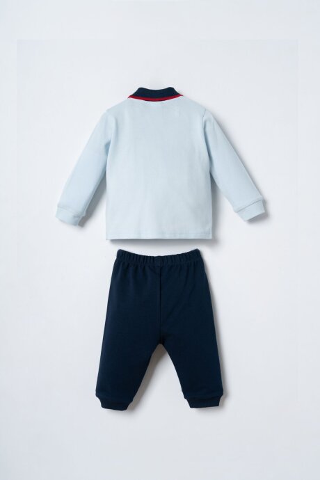 U.S. Polo Assn. Erkek Bebek %100 Pamuk Mavi Uzun Kol Pijama Takım USB3196-C-V1 - 4