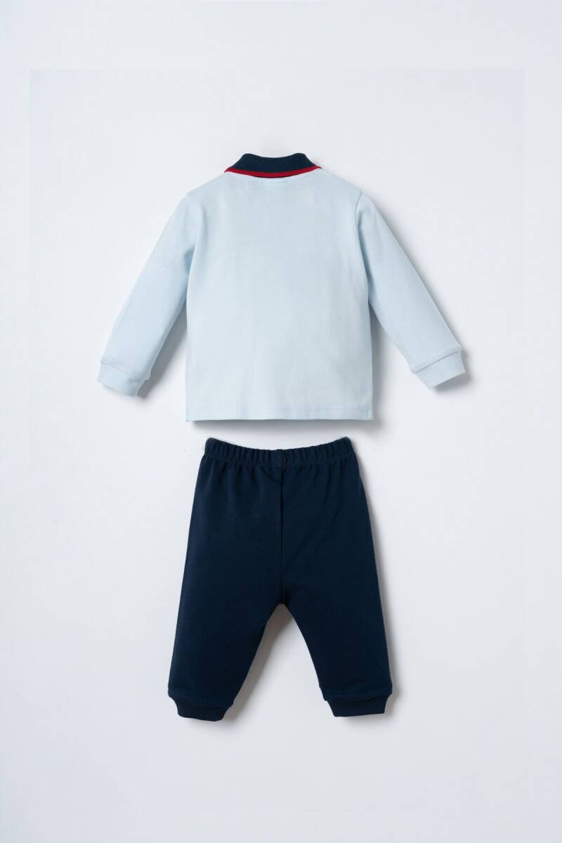 U.S. Polo Assn. Erkek Bebek %100 Pamuk Mavi Uzun Kol Pijama Takım USB3196-C-V1 - 4