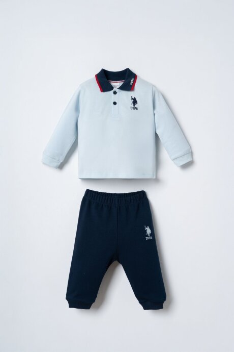 U.S. Polo Assn. Erkek Bebek %100 Pamuk Mavi Uzun Kol Pijama Takım USB3196-C-V1