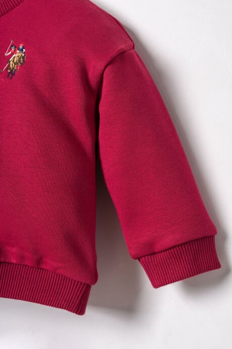 U.S. Polo Assn. Erkek Bebek Nakışlı Bordo Uzun Kol Pijama Takım USB3170-C-V1 - 5