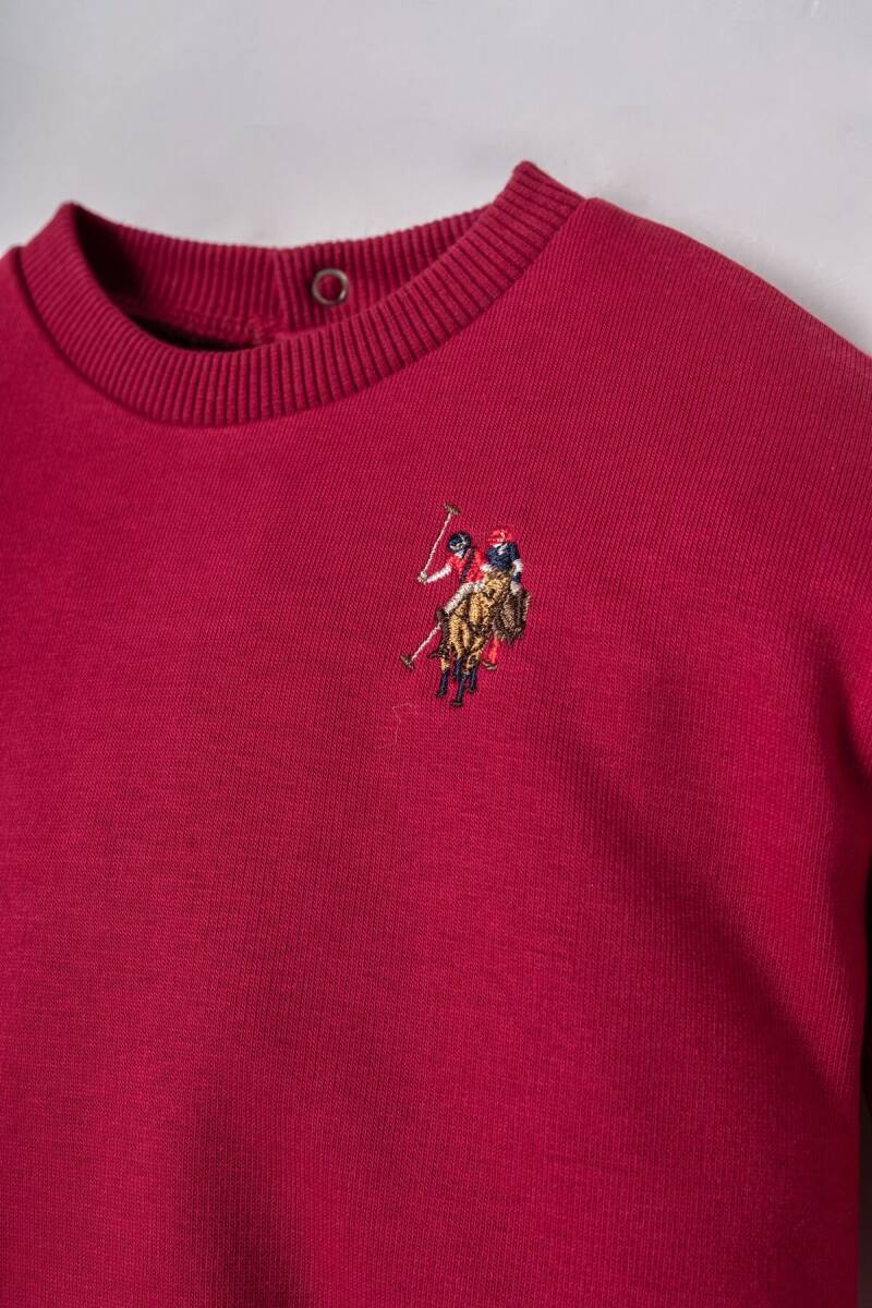 U.S. Polo Assn. Erkek Bebek Nakışlı Bordo Uzun Kol Pijama Takım USB3170-C-V1 - 2