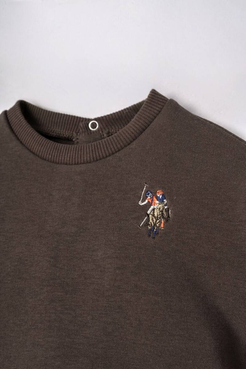 U.S. Polo Assn. Erkek Bebek Nakışlı Kahverengi Uzun Kol Pijama Takım USB3170-C-V5 - 2