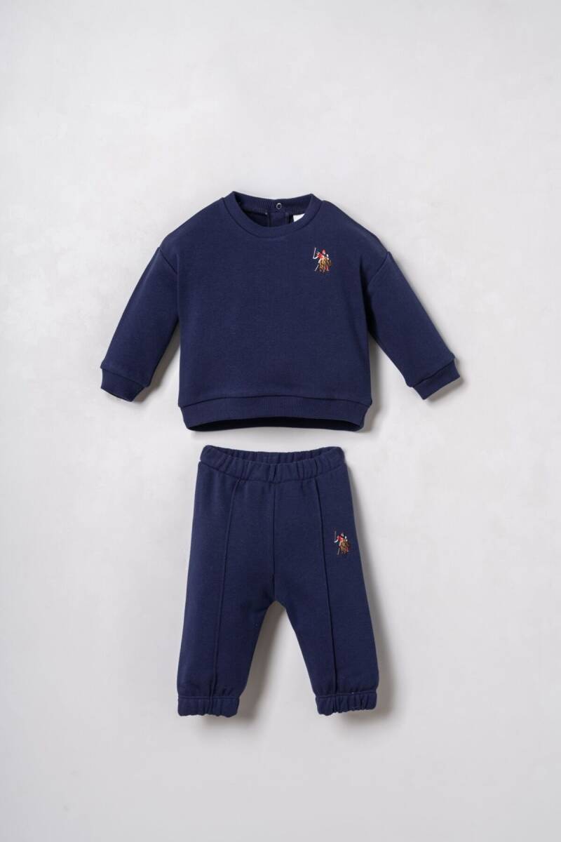 U.S. Polo Assn. Erkek Bebek Nakışlı Lacivert Uzun Kol Pijama Takım USB3170-C-V4 - 1