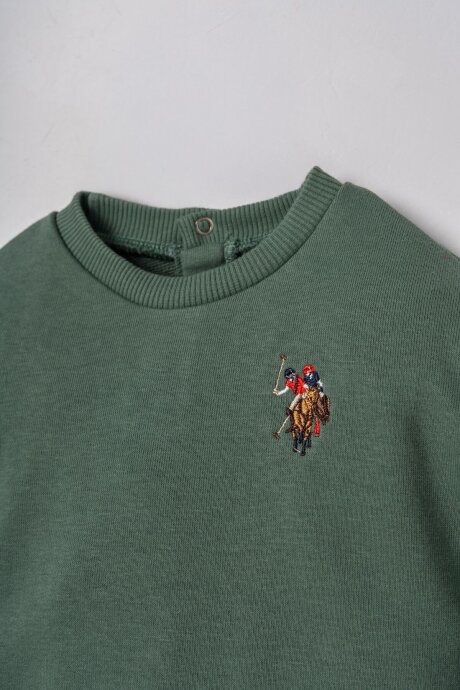U.S. Polo Assn. Erkek Bebek Nakışlı Yeşil Uzun Kol Pijama Takım USB3170-C-V3 - 2