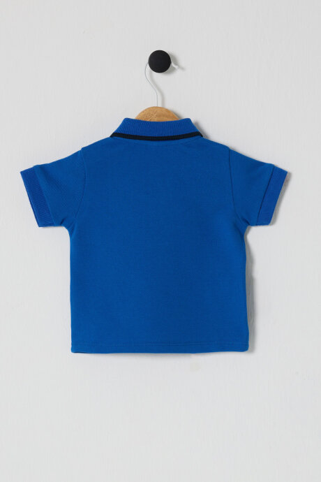 U.S. Polo Assn. Erkek Bebek Pamuklu Polo Yaka Pigment Baskılı Yazlık Regular Fit Mavi T-Shirt USB2511-C-V4 - 3