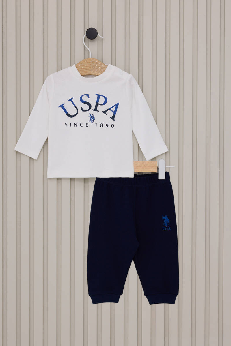 U.S. Polo Assn. Erkek Bebek Beyaz 2'li Bebek Takım