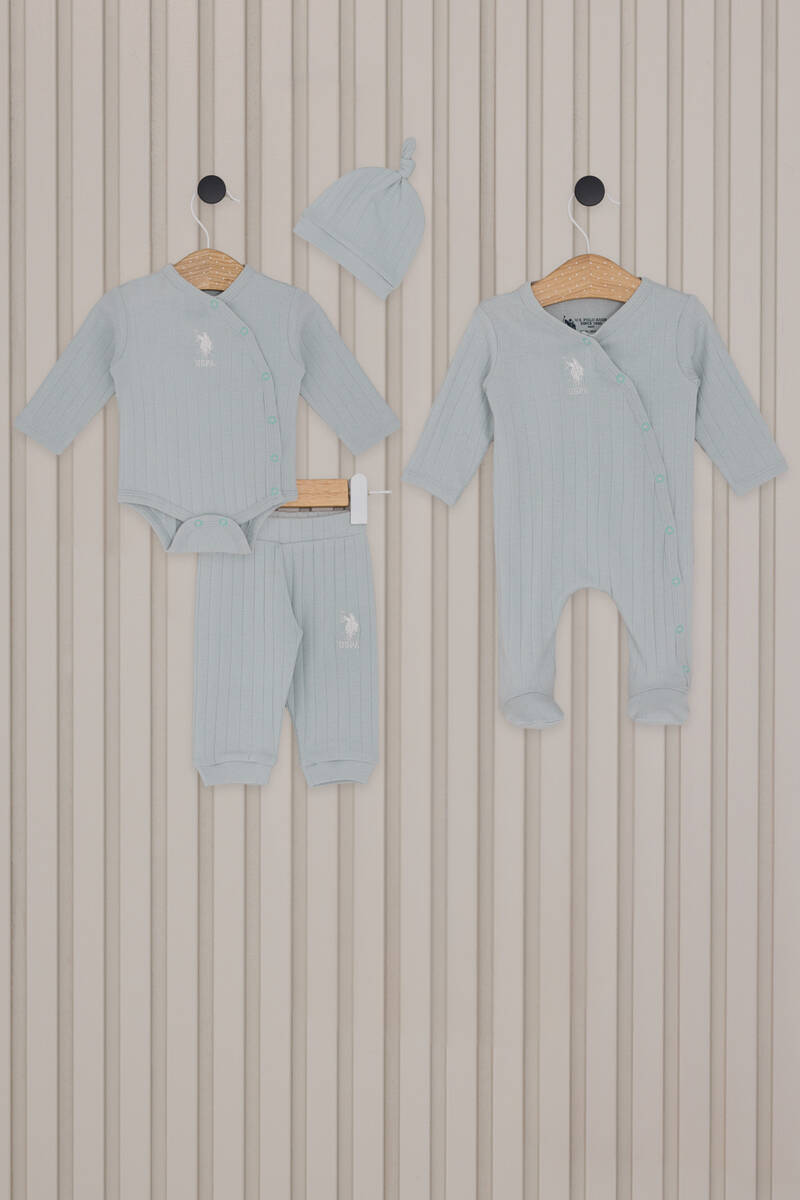 U.S. Polo Assn Erkek Bebek Mavi 4'Lü Bebek Takım U.S. Polo Assn Erkek Bebek Mavi 4'Lü Bebek Takım