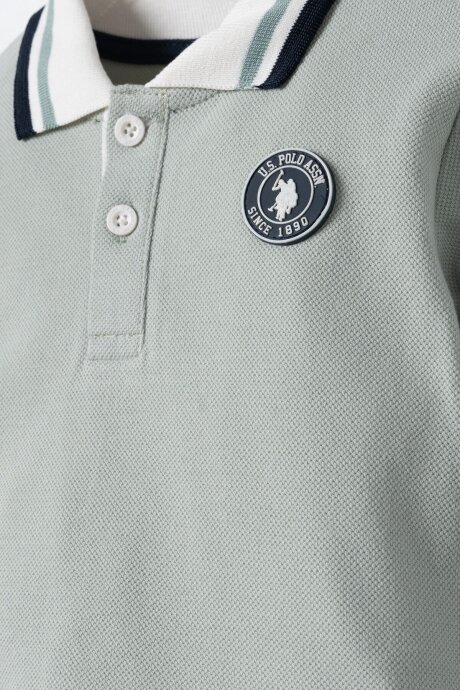 U.S. Polo Assn. Erkek Bebek %100 Pamuk Su Yeşili Uzun Kol Pijama Takım USB3197-C-V2 - 5