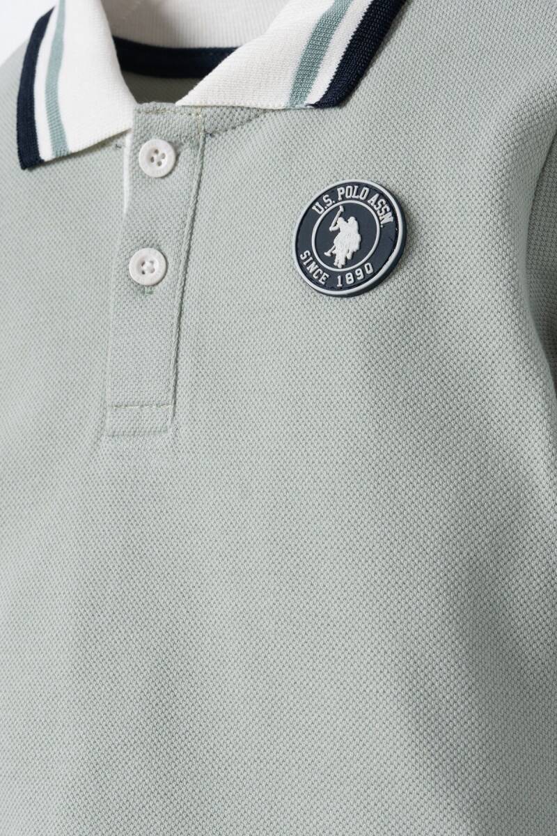 U.S. Polo Assn. Erkek Bebek %100 Pamuk Su Yeşili Uzun Kol Pijama Takım USB3197-C-V2 - 5