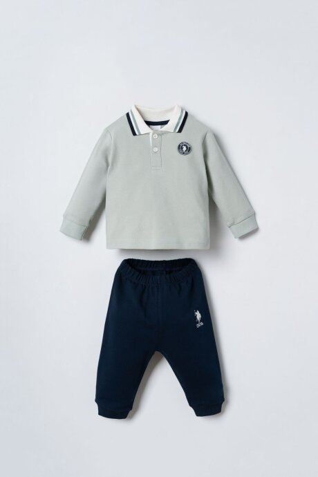 U.S. Polo Assn. Erkek Bebek %100 Pamuk Su Yeşili Uzun Kol Pijama Takım USB3197-C-V2