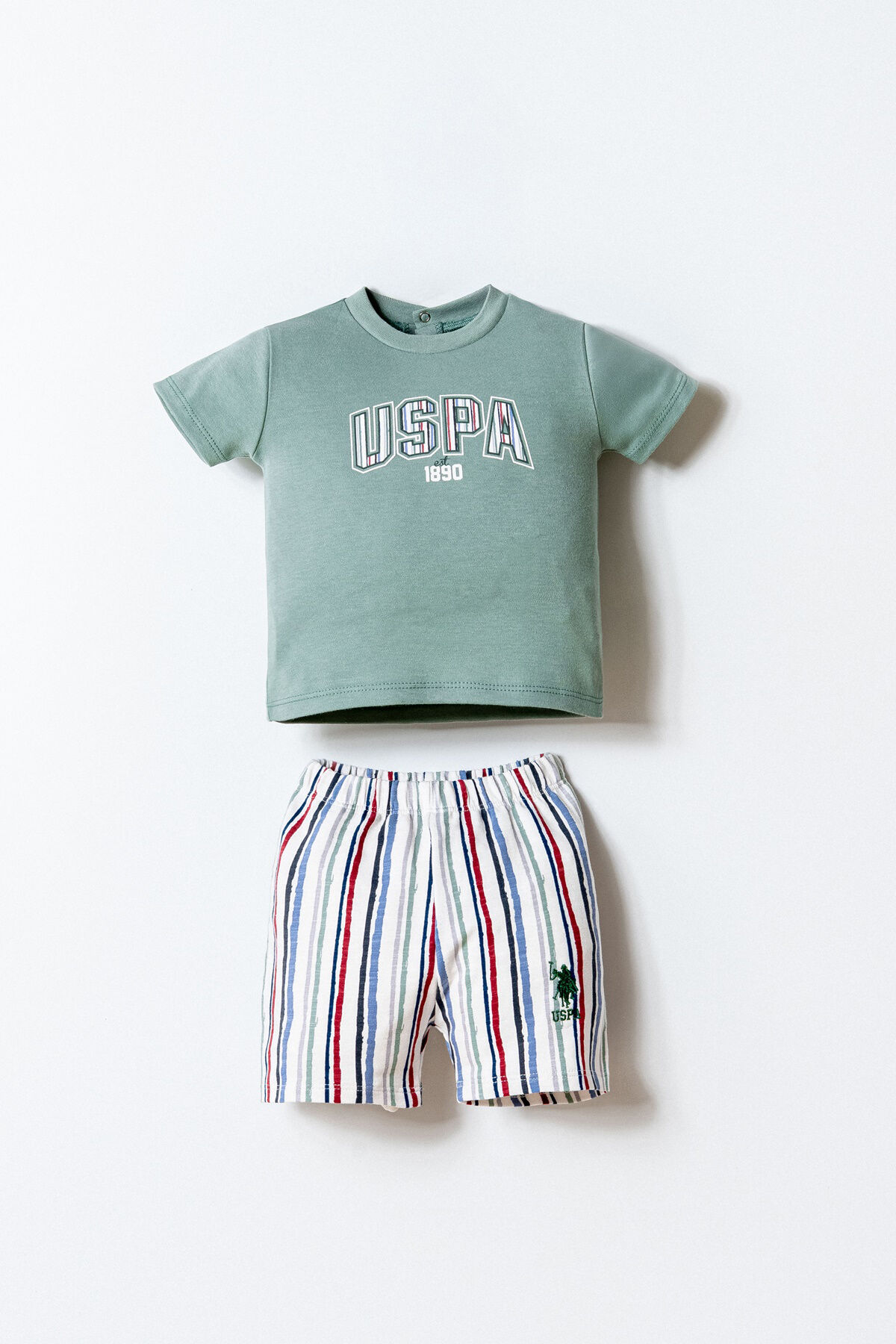 U.S. Polo Assn. Erkek Bebek Yeşil Şort Takım