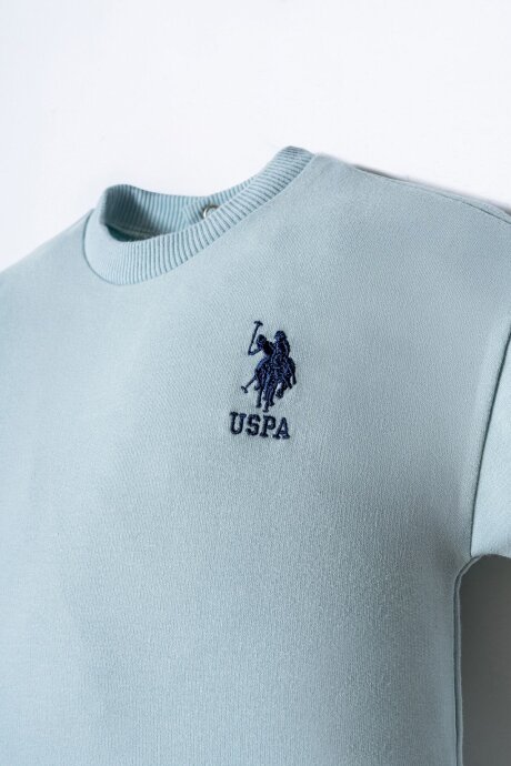 U.S. Polo Assn. Erkek Bebek Bisiklet Yaka Nakışlı Yazlık Regular Fit Yeşil Bebek Takımı USB2916-C-V4 (1)